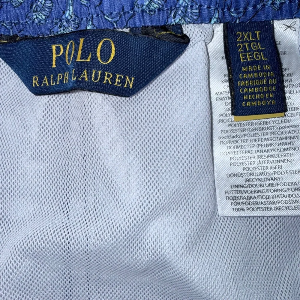Polo Ralph Lauren Mens 2XLT Blue Swim Trunks Swordfish Board Shorts Blue‎ Pony
